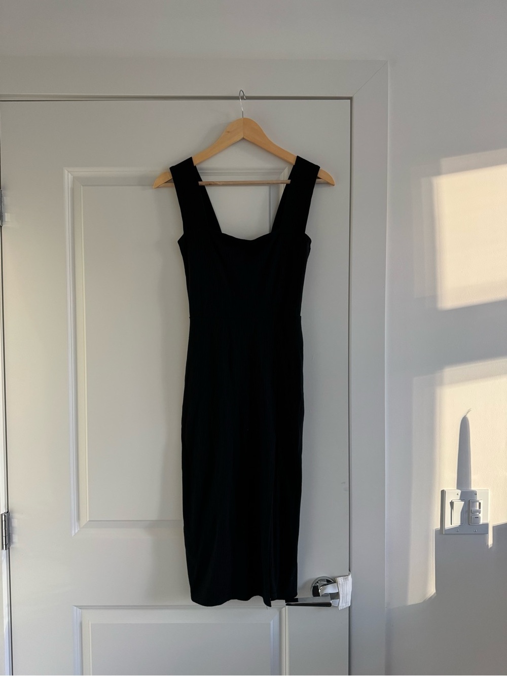 Reformation Black Sleeveless Midi Dress with Slit